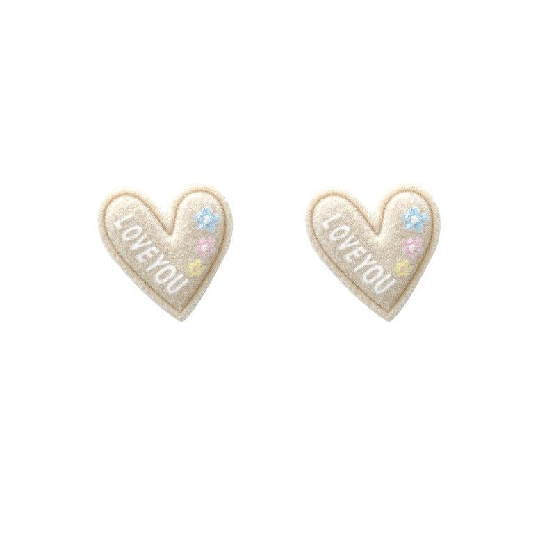 Autumn Winter Plush Earrings Star Heart Ball Earrings Student Girls' Earrings