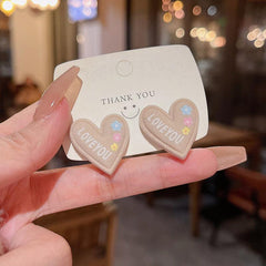 Autumn Winter Plush Earrings Star Heart Ball Earrings Student Girls' Earrings