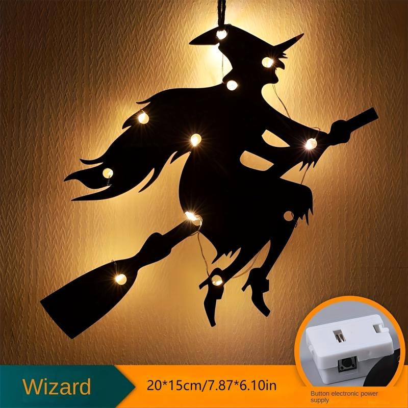 Halloween Glow Decoration Pumpkin Ghost Witch Cobweb Hanging Pendant