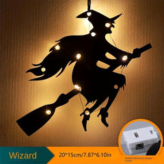 Halloween Glow Decoration Pumpkin Ghost Witch Cobweb Hanging Pendant