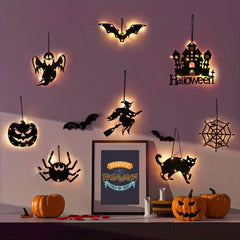 Halloween Glow Decoration Pumpkin Ghost Witch Cobweb Hanging Pendant