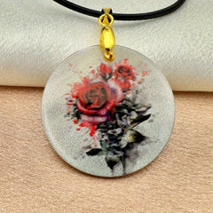 Rose Red Pendant Necklace for Family Party Jewelry