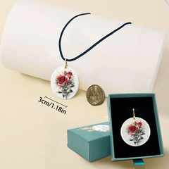 Rose Red Pendant Necklace for Family Party Jewelry