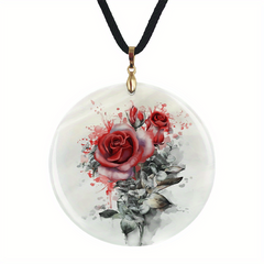 Rose Red Pendant Necklace for Family Party Jewelry