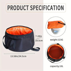 1pc Foldable Bucket 10L Portable Washbasin for Outdoor Camping