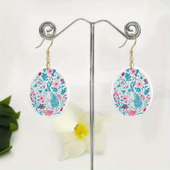 Bicolor Rabbit Acrylic Pendant Earrings Party Jewelry