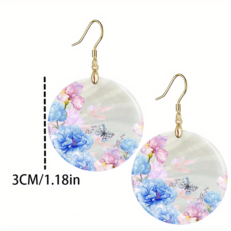 Flower Butterfly Acrylic Earrings Retro Party Jewelry