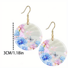 Flower Butterfly Acrylic Earrings Retro Party Jewelry