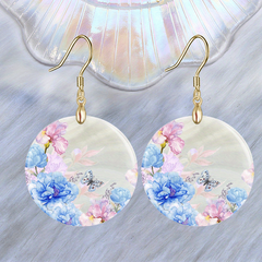 Flower Butterfly Acrylic Earrings Retro Party Jewelry