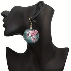 Flower And Butterfly Acrylic Earrings Retro Party Jewelry