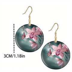 Flower And Butterfly Acrylic Earrings Retro Party Jewelry