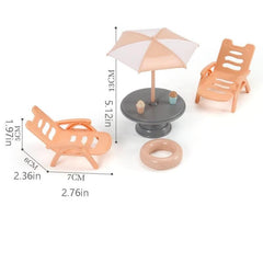 Girl Toys Furniture Forest Family Kitchen Dining Table Dollhouse Accessories