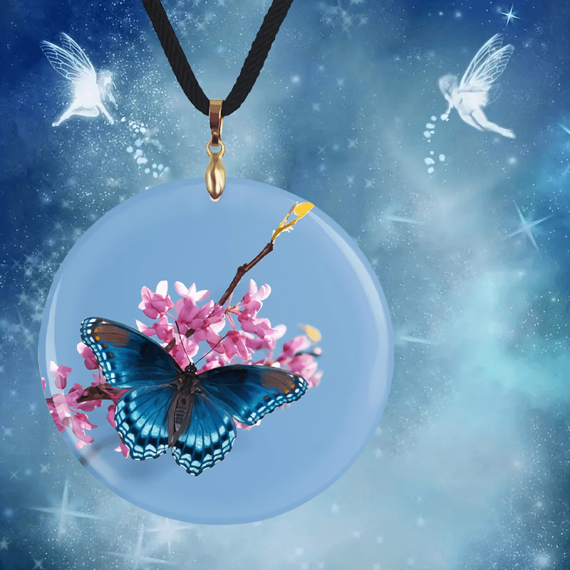 Butterfly Pendant Necklace Adjustable Chain Halloween Christmas Anniversary Gift