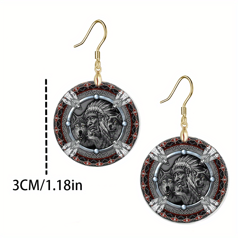 Wolf Head Acrylic Pendant Earrings - Party Jewelry