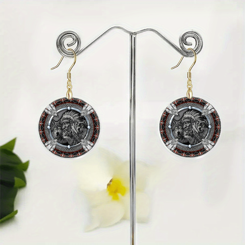 Wolf Head Acrylic Pendant Earrings - Party Jewelry