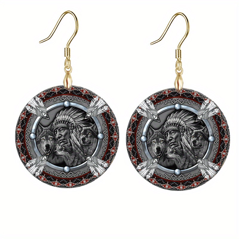 Wolf Head Acrylic Pendant Earrings - Party Jewelry