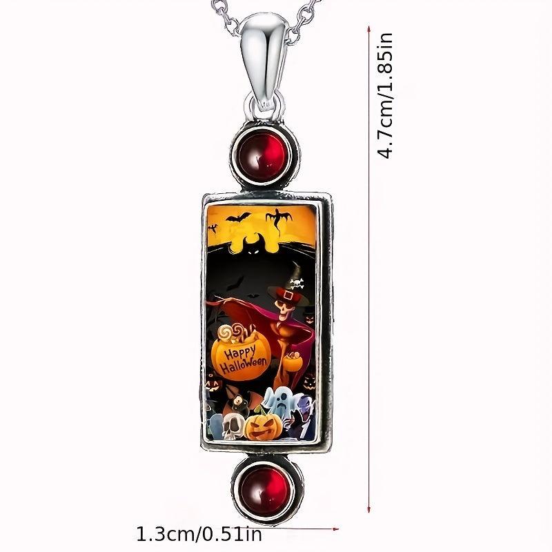 Cartoon Pumpkin Skull Horror Pendant Necklace Girls Halloween Jewelry