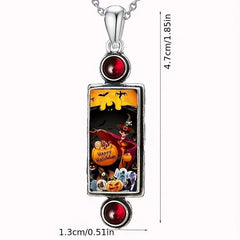 Cartoon Pumpkin Skull Horror Pendant Necklace Girls Halloween Jewelry
