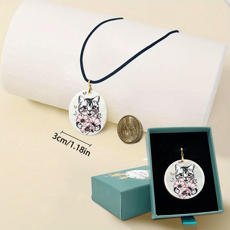 Cat And Butterfly Pendant Necklace Adjustable Chain