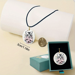 Cat And Butterfly Pendant Necklace Adjustable Chain