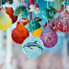 Hand Drawn Dolphin Pattern Pendant Necklace Adjustable Chain Necklace
