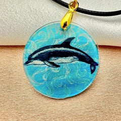 Vintage Dolphin Pattern Pendant Necklace Adjustable Chain Gift