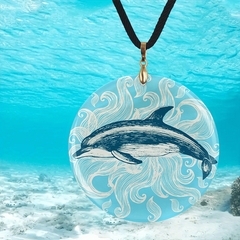 Vintage Dolphin Pattern Pendant Necklace Adjustable Chain Gift
