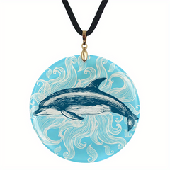 Vintage Dolphin Pattern Pendant Necklace Adjustable Chain Gift