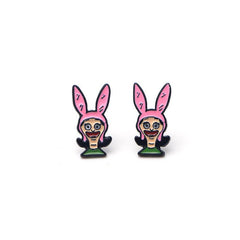 Pink Cartoon Stud Earrings Creative Party Jewelry