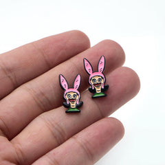 Pink Cartoon Stud Earrings Creative Party Jewelry
