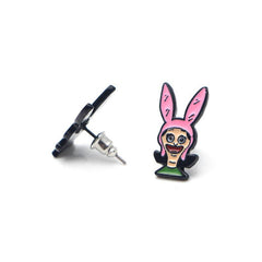 Pink Cartoon Stud Earrings Creative Party Jewelry