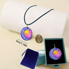 Rainbow Pattern Pendant Necklace Adjustable Chain Necklace For Family