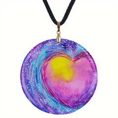 Rainbow Pattern Pendant Necklace Adjustable Chain Necklace For Family