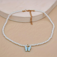 Butterfly Pendant Necklace Clavicle Chain