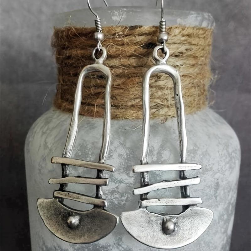 Boho Vintage Half Circle Geometric Earrings