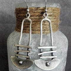 Boho Vintage Half Circle Geometric Earrings
