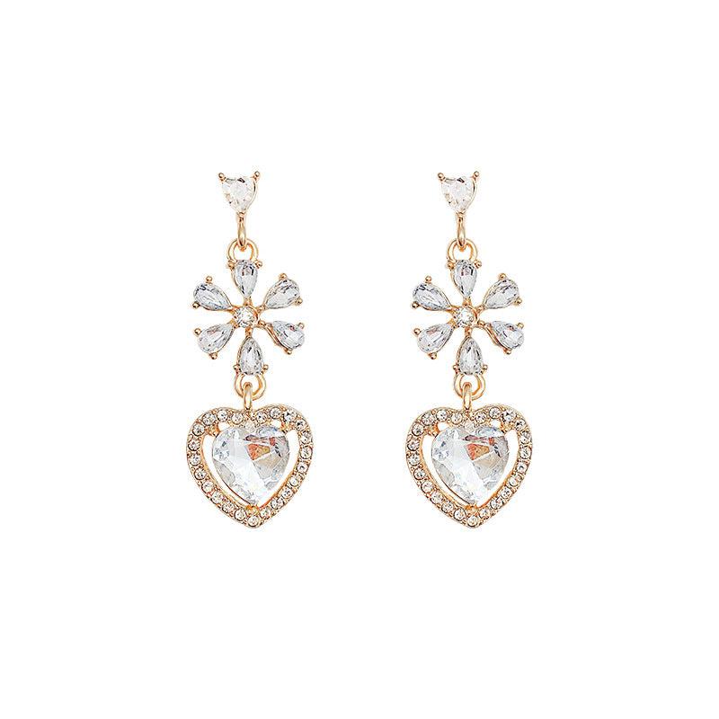 Love Heart Earrings Niche Ear Jewelry For Women Girls