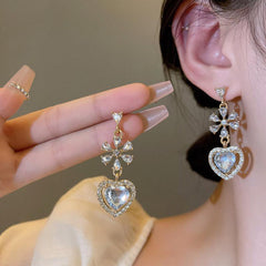 Love Heart Earrings Niche Ear Jewelry For Women Girls