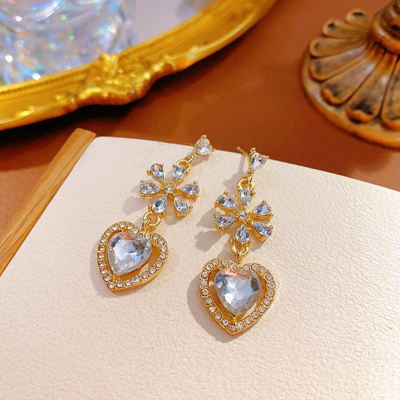 Love Heart Earrings Niche Ear Jewelry For Women Girls
