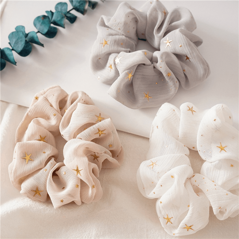 Star Print Hair Ring Hair Rope Headdress 2PCS