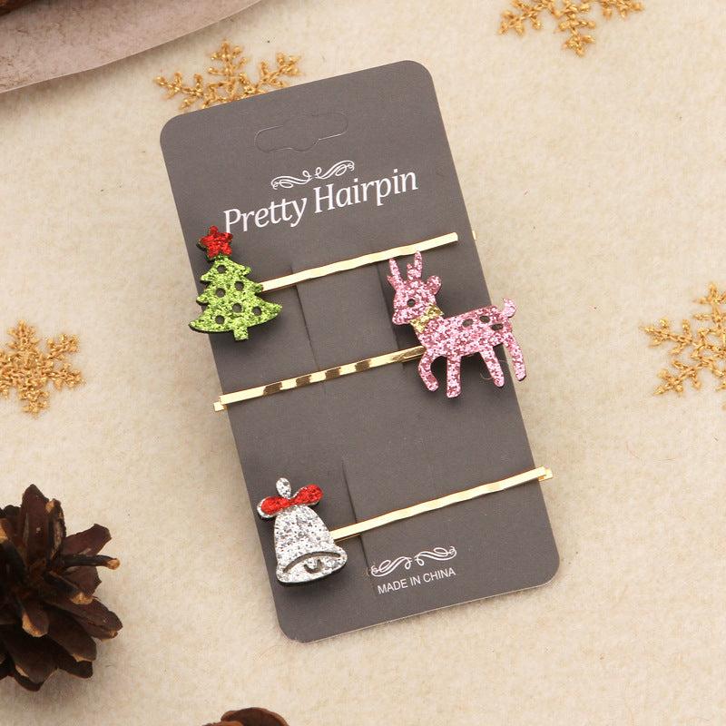Christmas Hairpin Holiday Elk Christmas Tree Bell Small Gift Hair Accessories