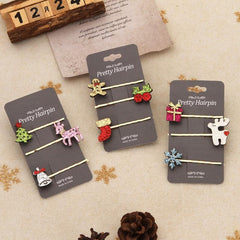 Christmas Hairpin Holiday Elk Christmas Tree Bell Small Gift Hair Accessories