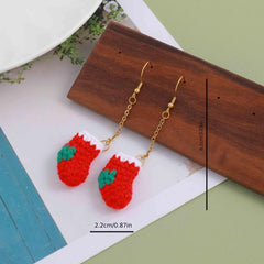Braided Christmas Hat Earrings