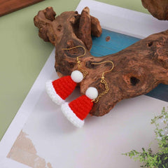 Braided Christmas Hat Earrings