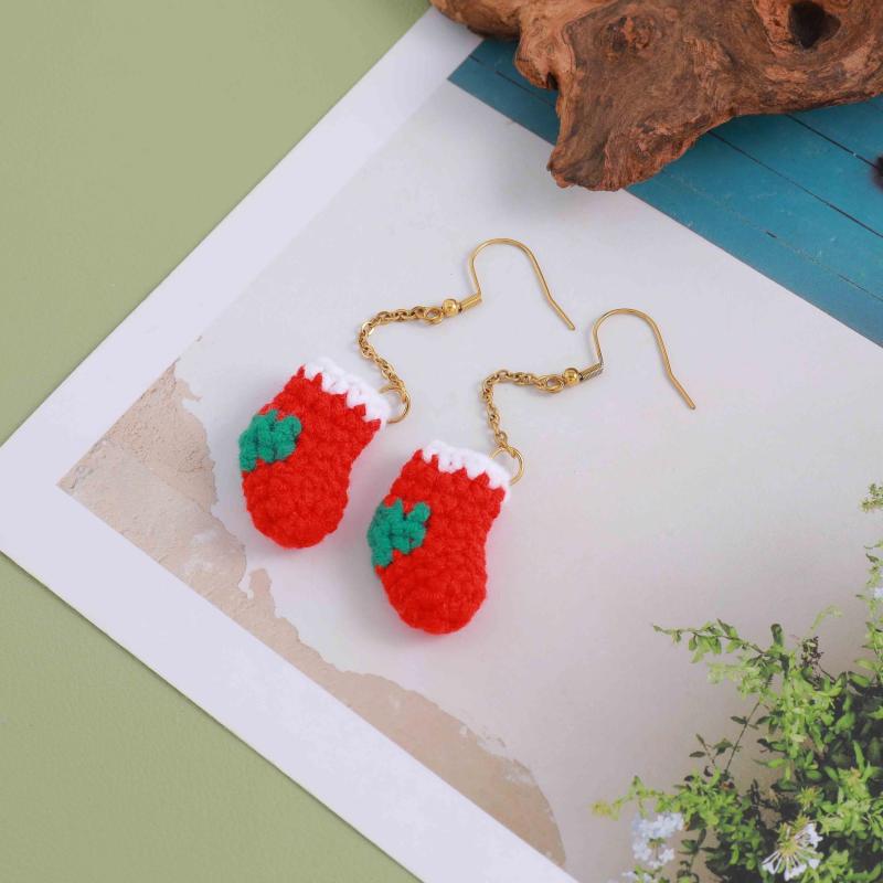 Braided Christmas Hat Earrings