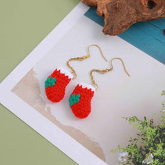 Braided Christmas Hat Earrings