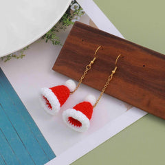 Braided Christmas Hat Earrings