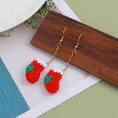 Braided Christmas Hat Earrings