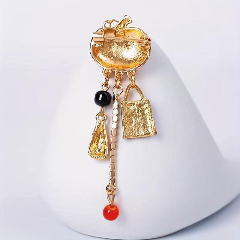 Halloween Retro Alloy Brooch Pumpkin Rhinestone Decoration Lapel Shirt