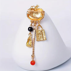 Halloween Retro Alloy Brooch Pumpkin Rhinestone Decoration Lapel Shirt